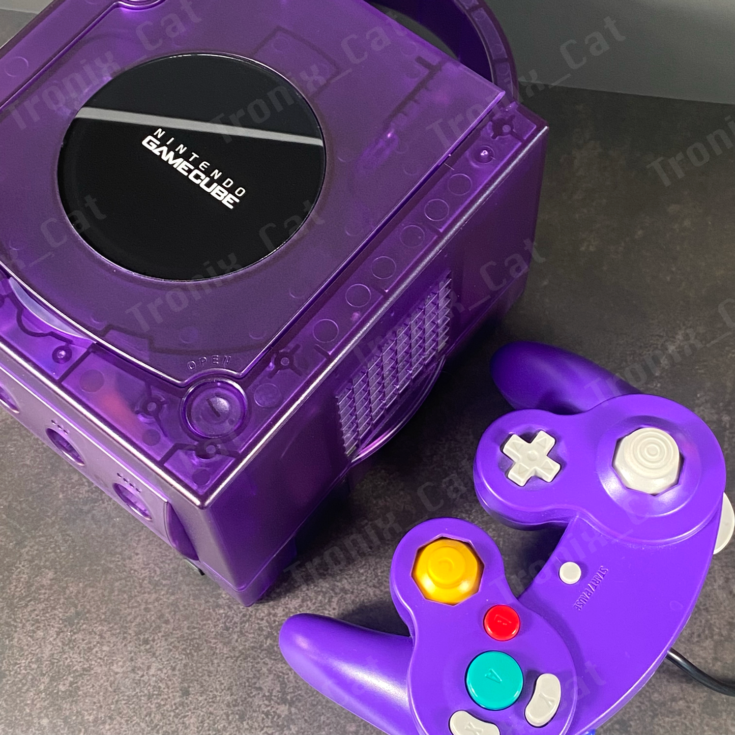 Nintendo GameCube console in NEW Transparent Indigo shell