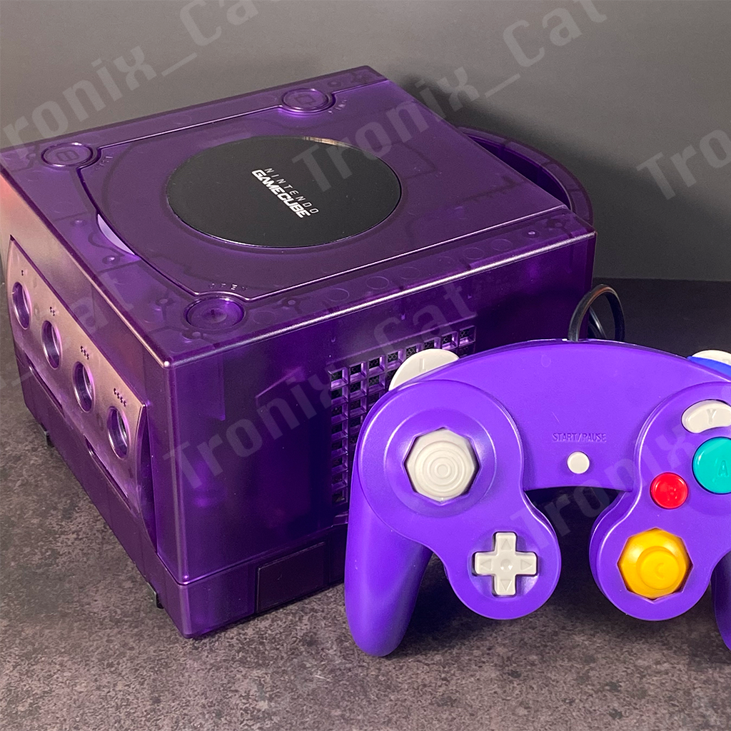 Nintendo GameCube console in NEW Transparent Indigo shell