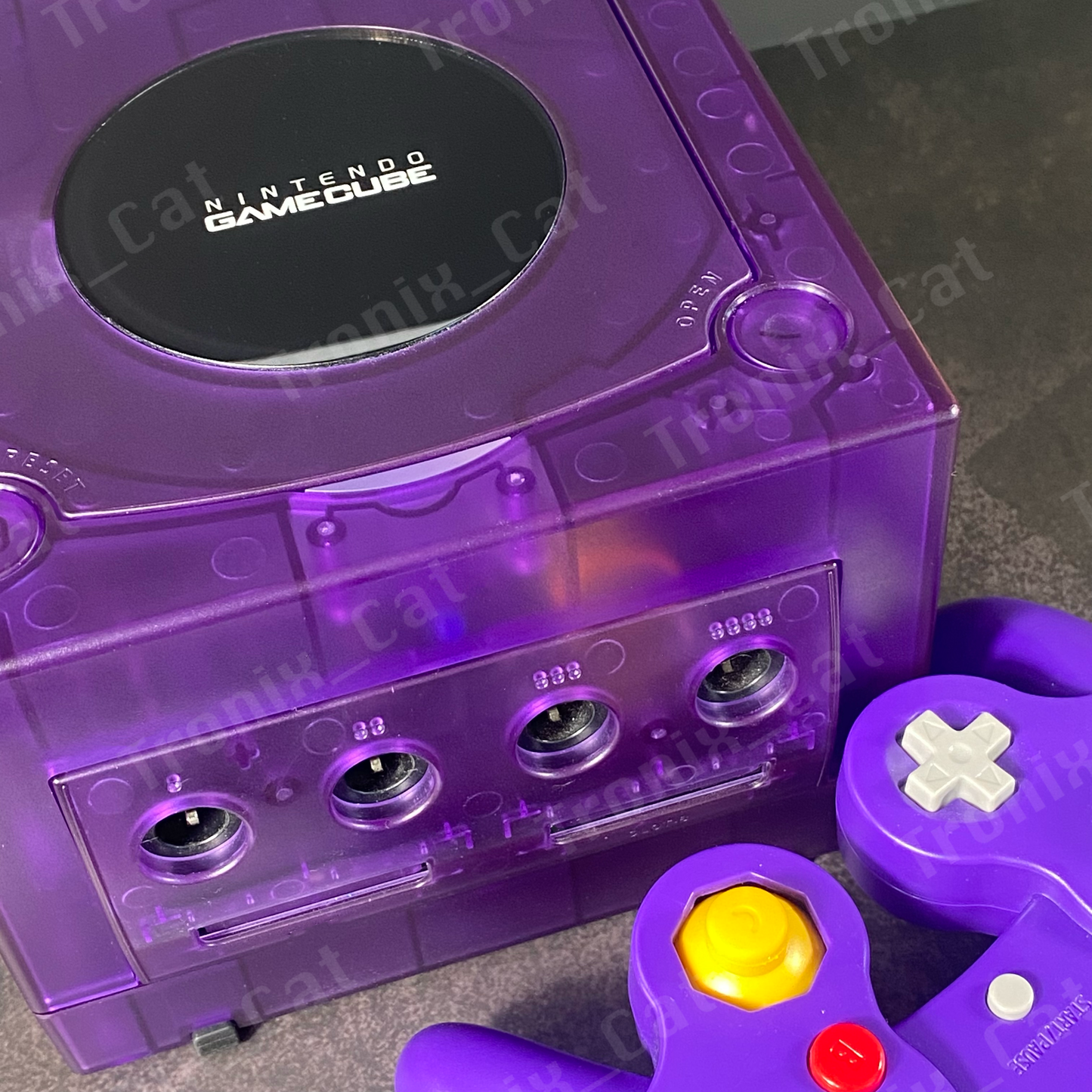 Nintendo GameCube console in NEW Transparent Indigo shell