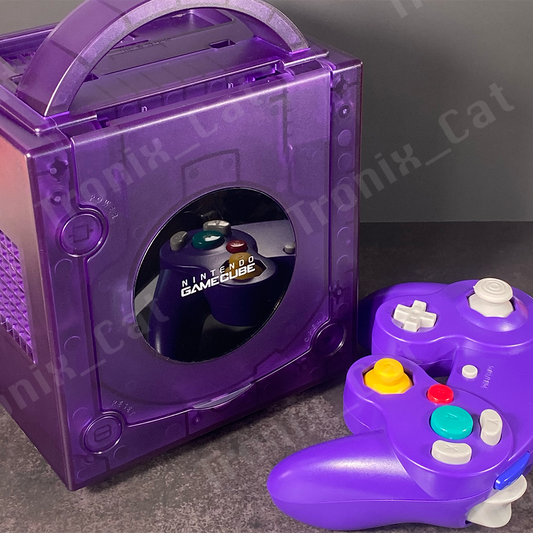 Nintendo GameCube console in NEW Transparent Indigo shell