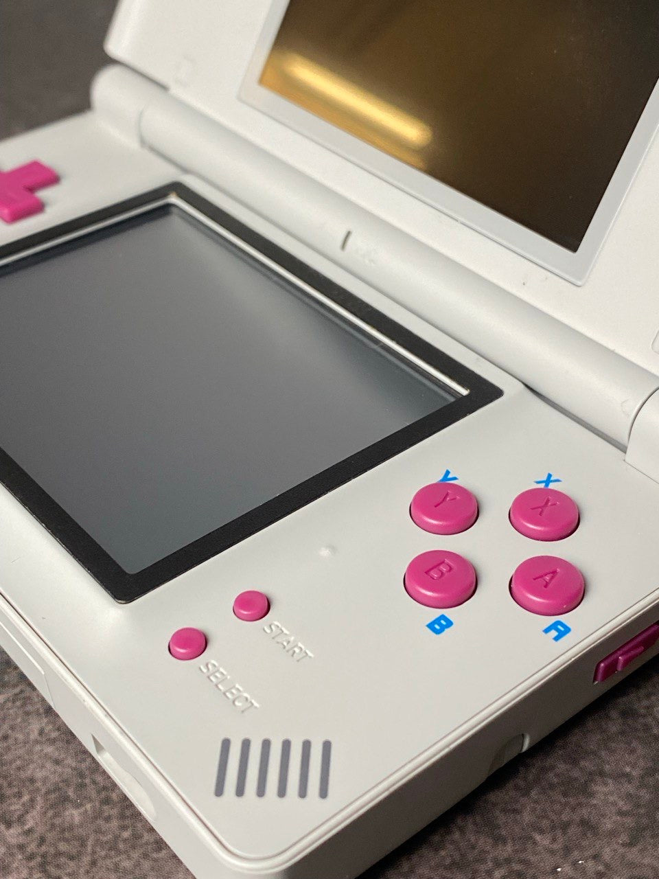 Nintendo DS Lite console in Custom Housing Shell - Retro Game Boy DMG Style